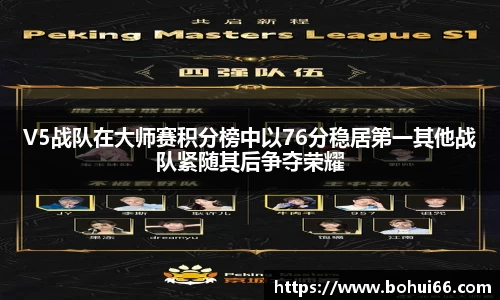 V5战队在大师赛积分榜中以76分稳居第一其他战队紧随其后争夺荣耀