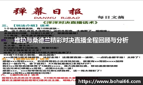 维拉与桑德兰精彩对决直播全程回顾与分析